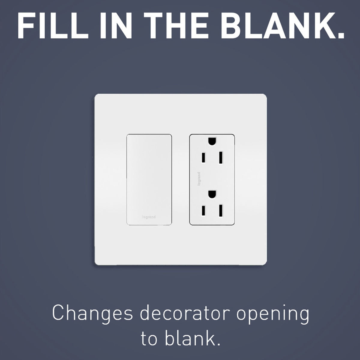 radiant Blank Decorator Wall Plate Insert, White - Bees Lighting