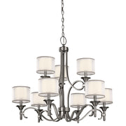 Lacey 34" 9-Light Chandelier, Antique Pewter Finish - Bees Lighting