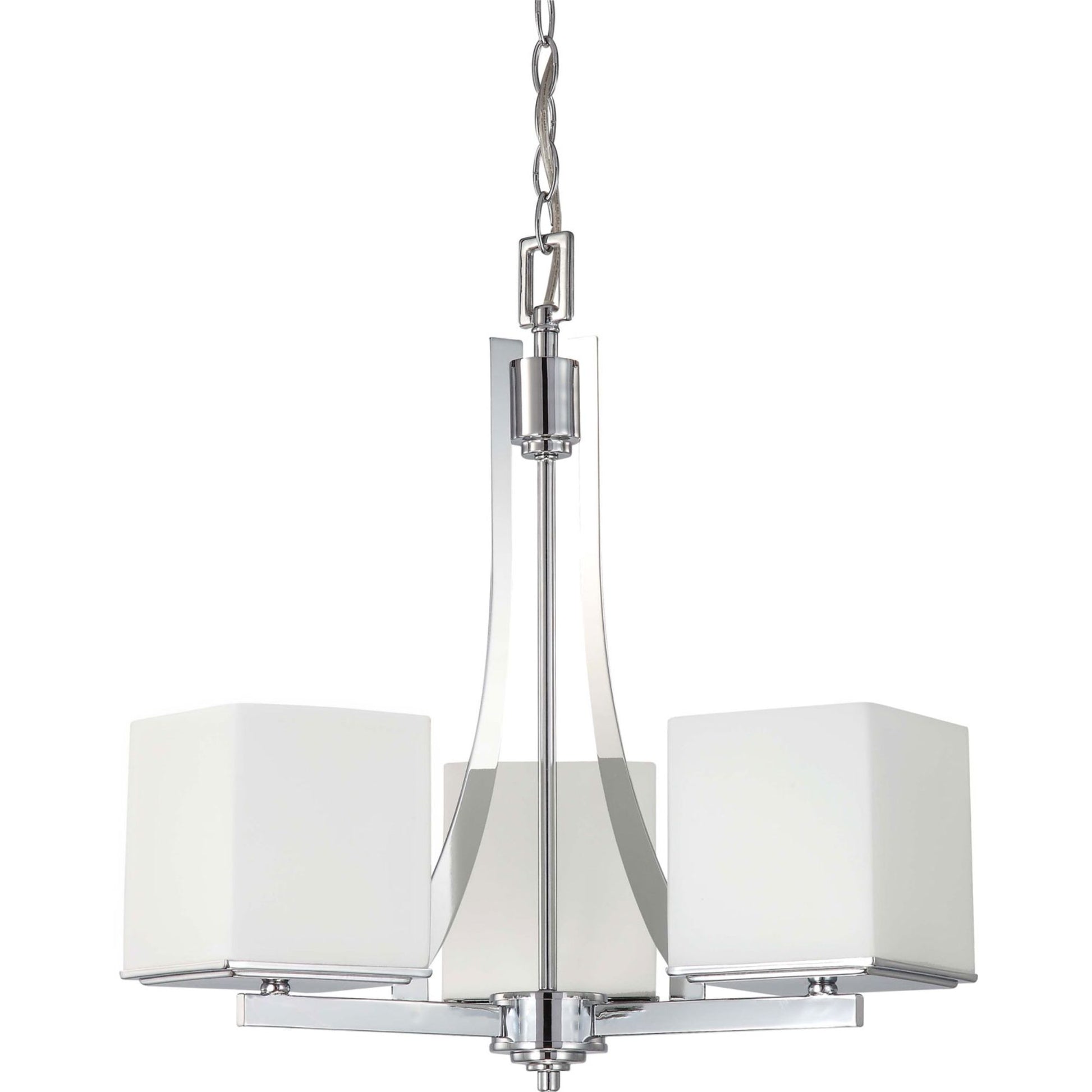Bento 21" 3-Light Chandelier, Polished Chrome Finish - Bees Lighting