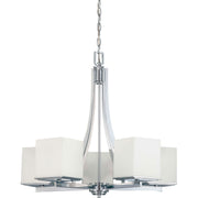 Bento 26" 5-Light Chandelier, Polished Chrome Finish - Bees Lighting