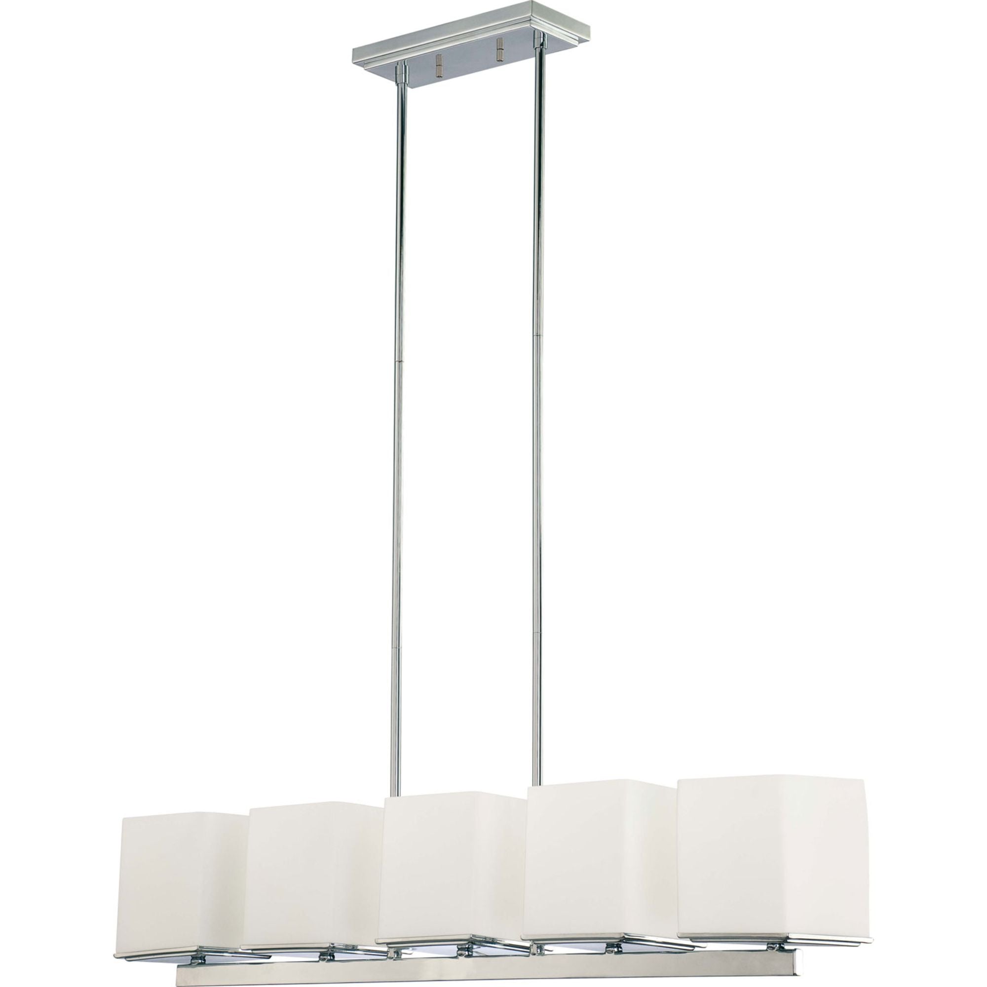 Bento 38" 5-Light Chandelier, Polished Chrome Finish - Bees Lighting