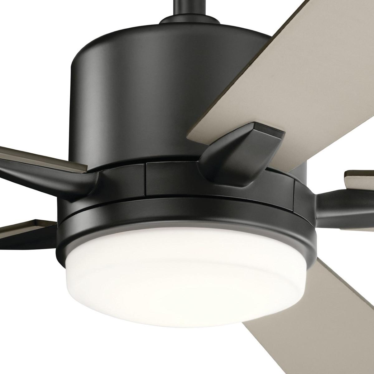 Lucian Elite 52 Inch Satin Black LED Ceiling Fan with Wall Control - Bees Lighting