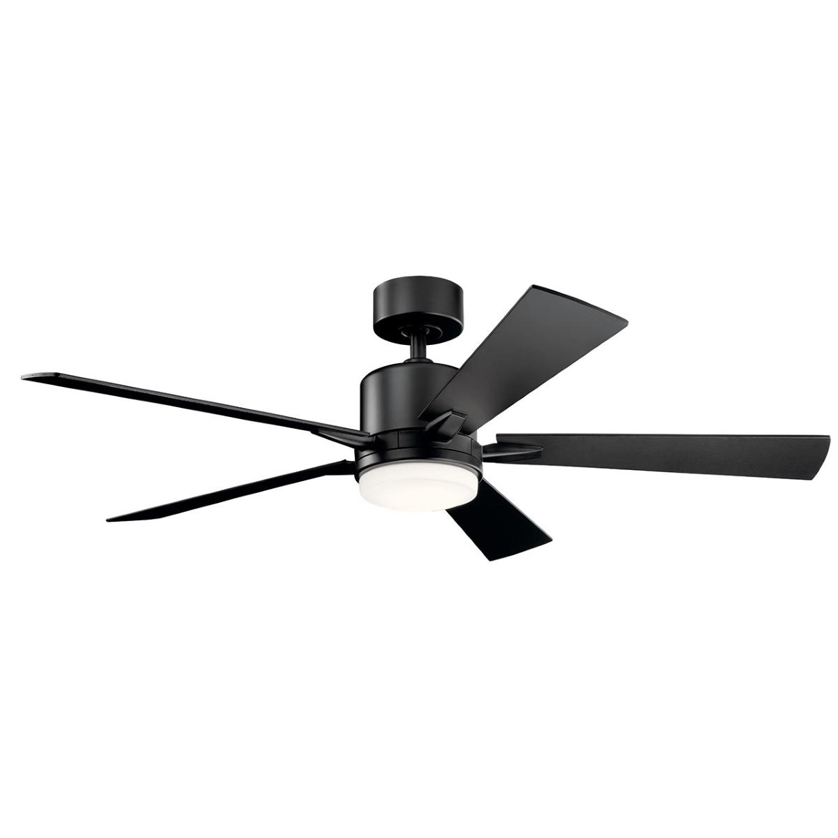 Lucian Elite 52 Inch Satin Black LED Ceiling Fan with Wall Control - Bees Lighting