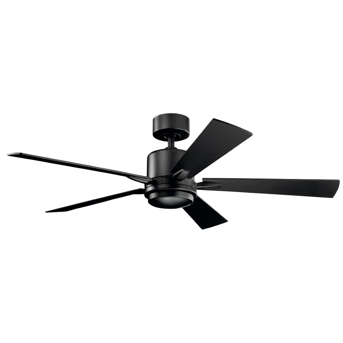Lucian Elite 52 Inch Satin Black LED Ceiling Fan with Wall Control - Bees Lighting