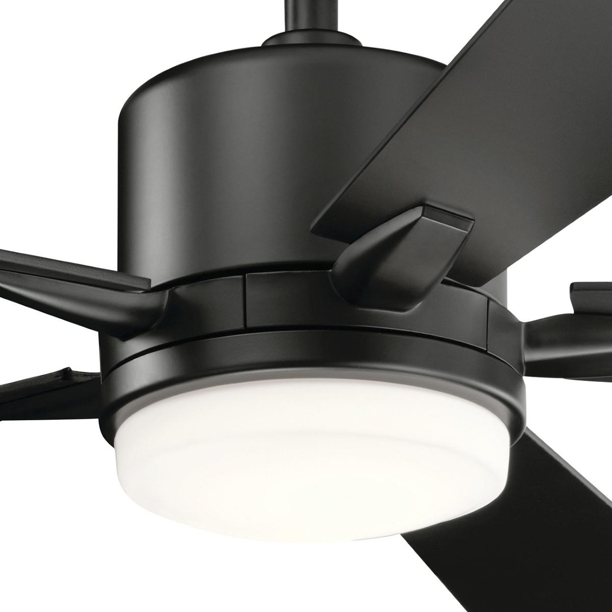 Lucian Elite 52 Inch Satin Black LED Ceiling Fan with Wall Control - Bees Lighting