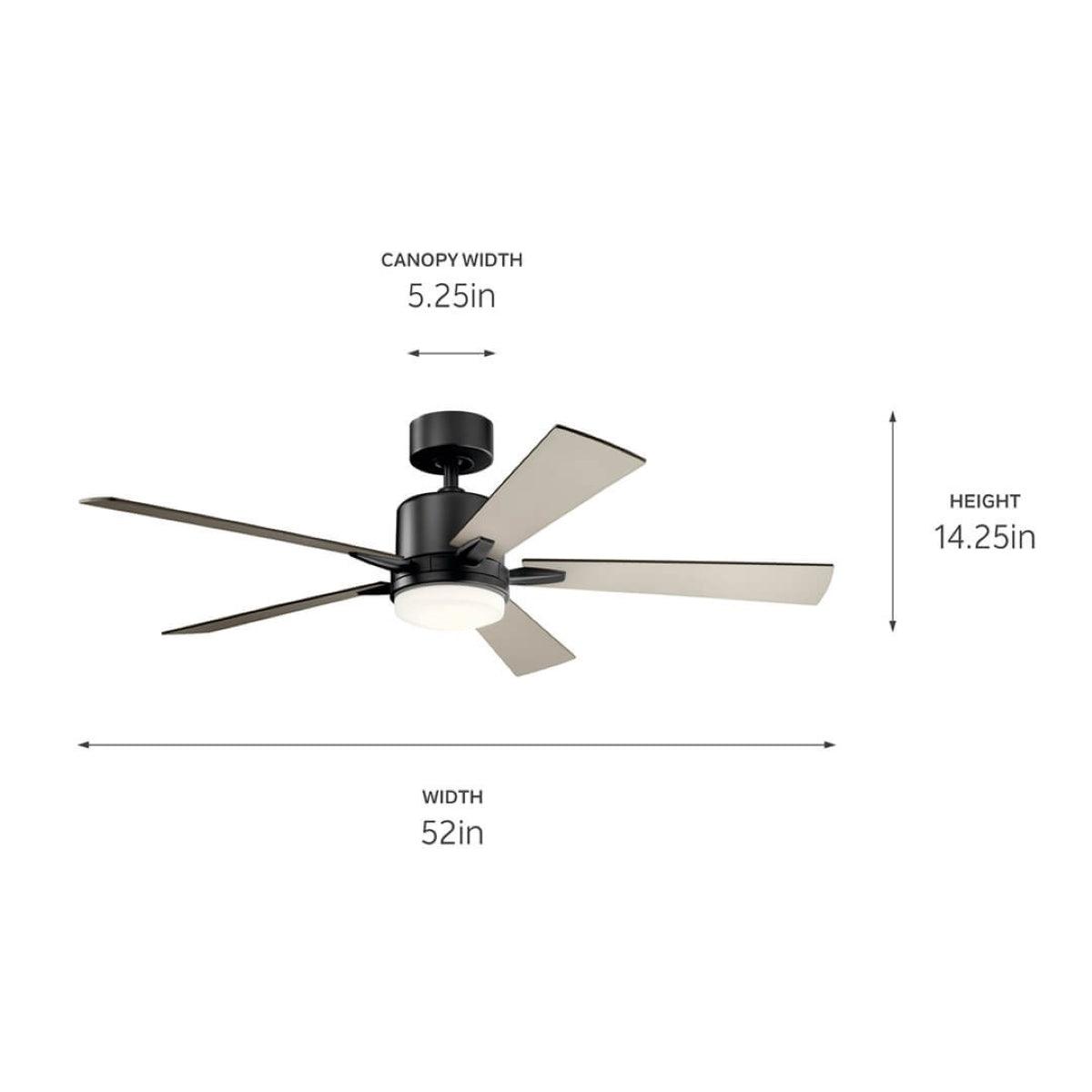 Lucian Elite 52 Inch Ceiling Fan With Light, Wall Control Included - Bees Lighting