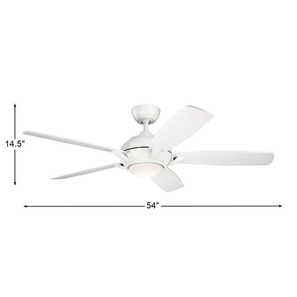 Geno 54 Inch Matte White LED Ceiling Fan with Remote - Bees Lighting