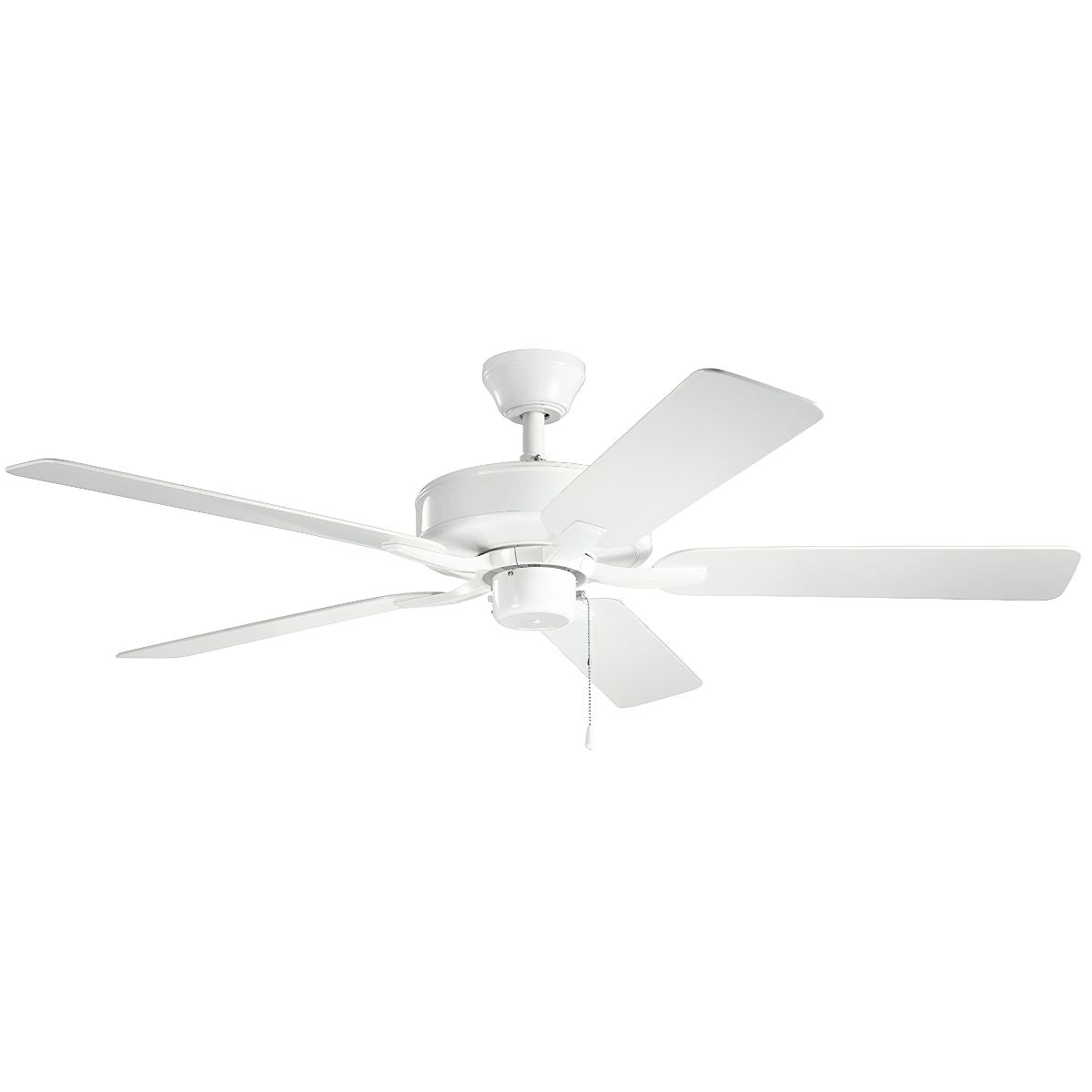 Basics Pro Patio 52 Inch White Outdoor Ceiling Fan with Pull Chain - Bees Lighting