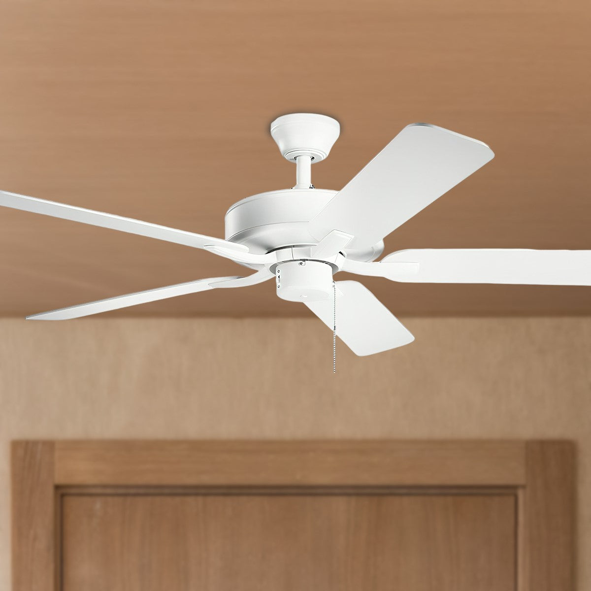 Basics Pro 52 Inch Matte White Ceiling Fan with Pull Chain - Bees Lighting