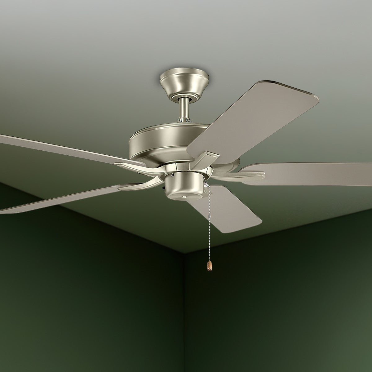 Basics Pro 52 Inch Brushed Nickel Ceiling Fan with Pull Chain - Bees Lighting
