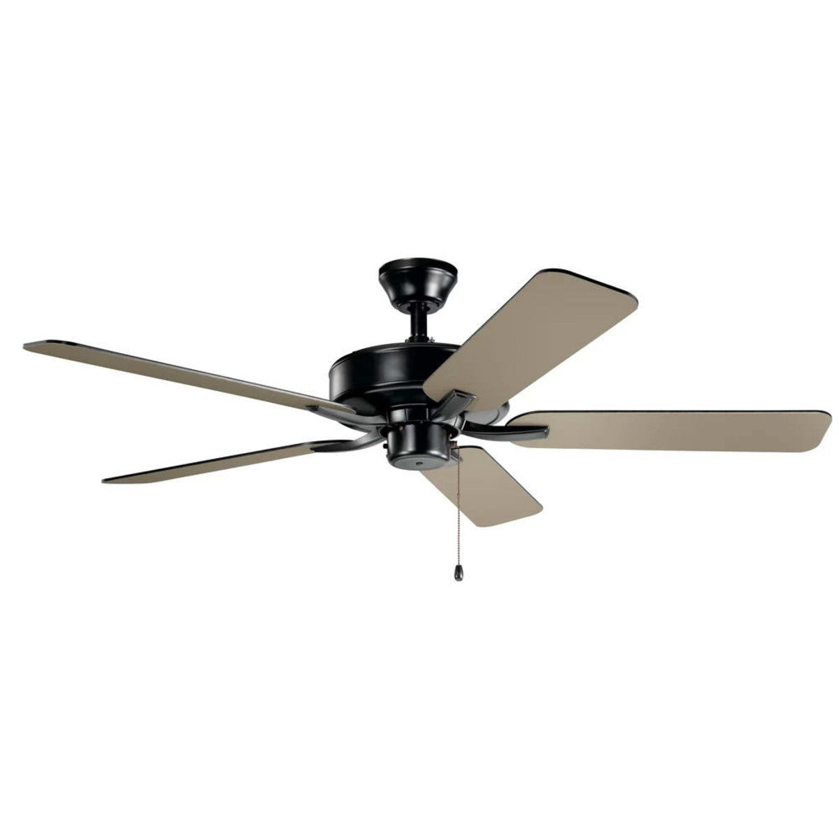 Basics Pro 52 Inch Satin Black Ceiling Fan with Pull Chain - Bees Lighting