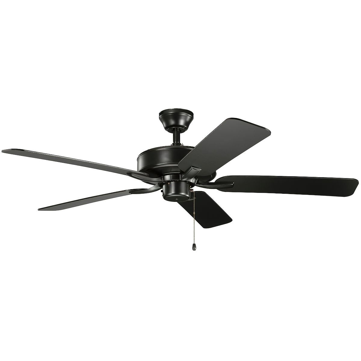 Basics Pro 52 Inch Satin Black Ceiling Fan with Pull Chain - Bees Lighting