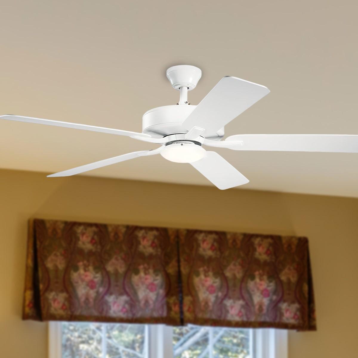 Basics Pro Designer 52 Inch White LED Ceiling Fan with Remote - Bees Lighting