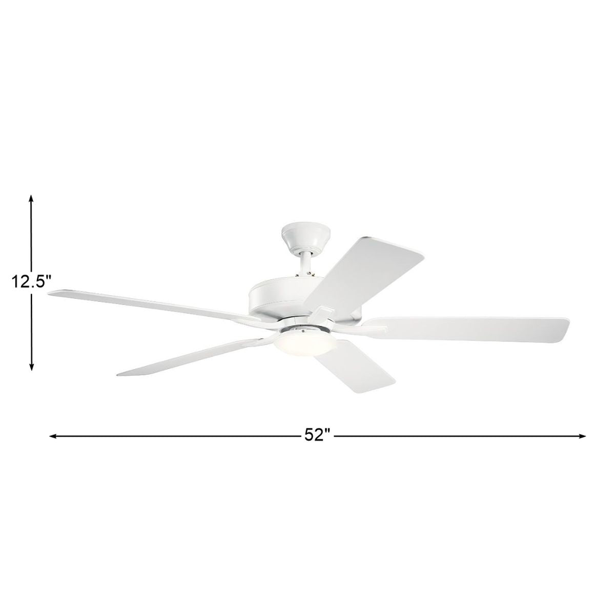 Basics Pro Designer 52 Inch White LED Ceiling Fan with Remote - Bees Lighting
