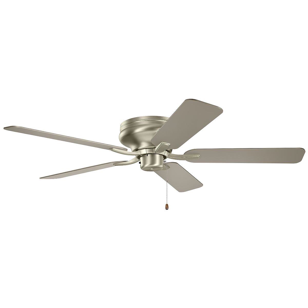 Basics Pro Legacy 52 Inch Brushed Nickel Hugger Ceiling Fan with Pull Chain - Bees Lighting