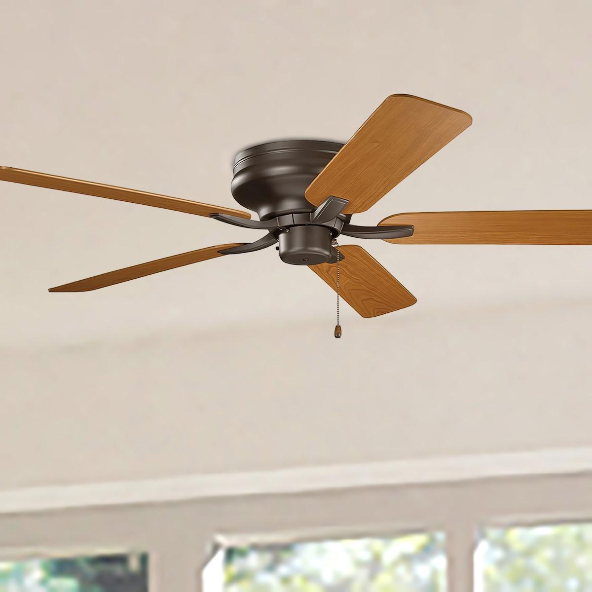 Basics Pro Legacy 52 Inch Satin Natural Bronze Hugger Ceiling Fan with Pull Chain