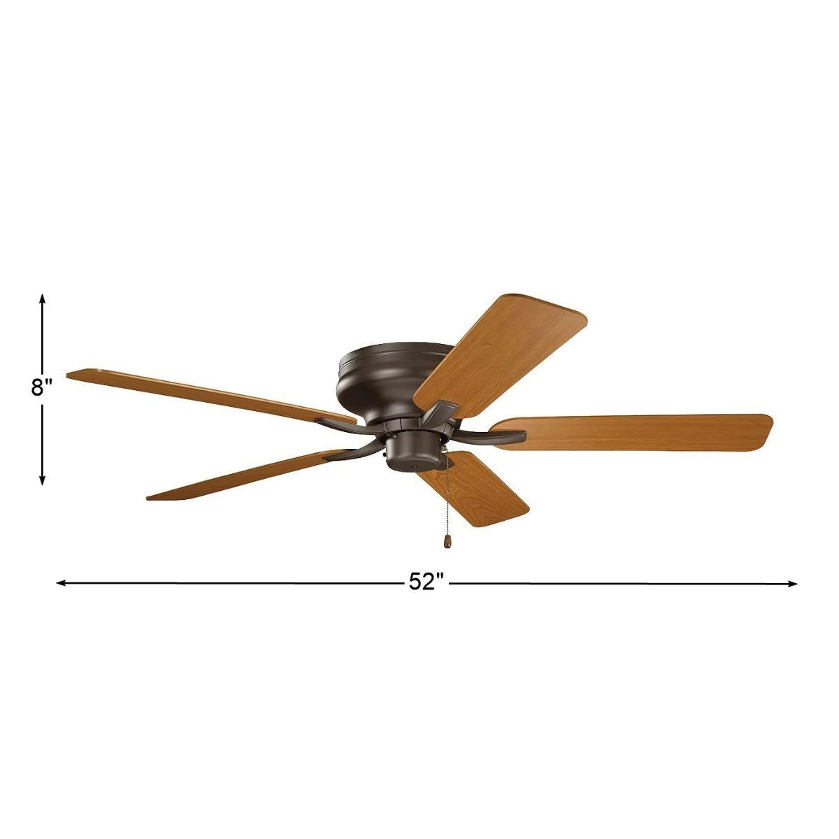 Basics Pro 52 Inch Low Profile Ceiling Fan With Pull Chain