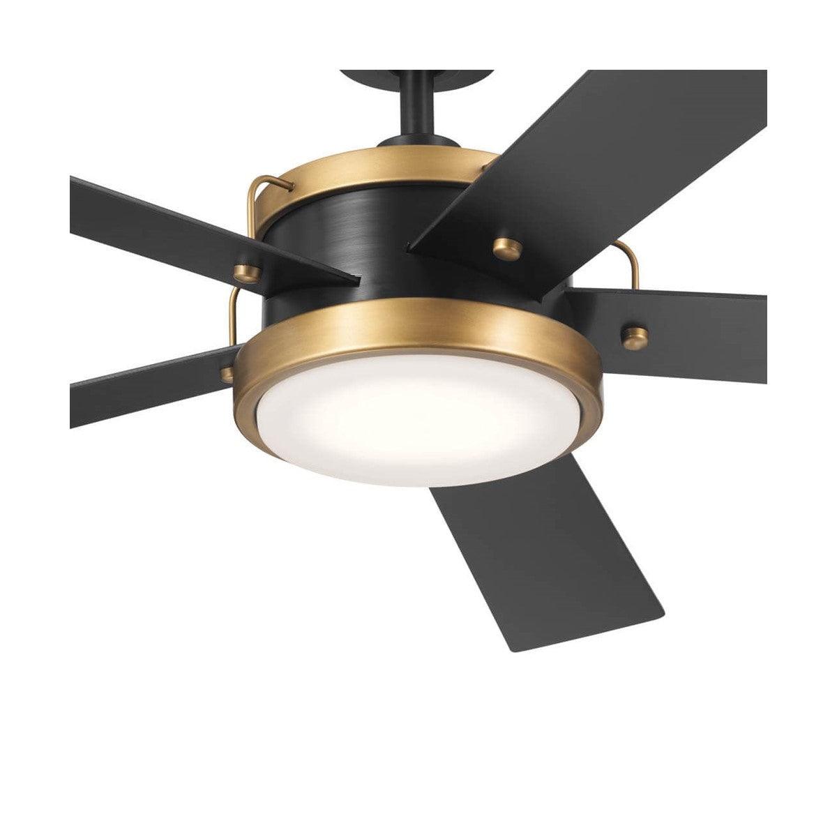 Salvo 56 Inch Black LED Ceiling Fan with Wall Control - Bees Lighting