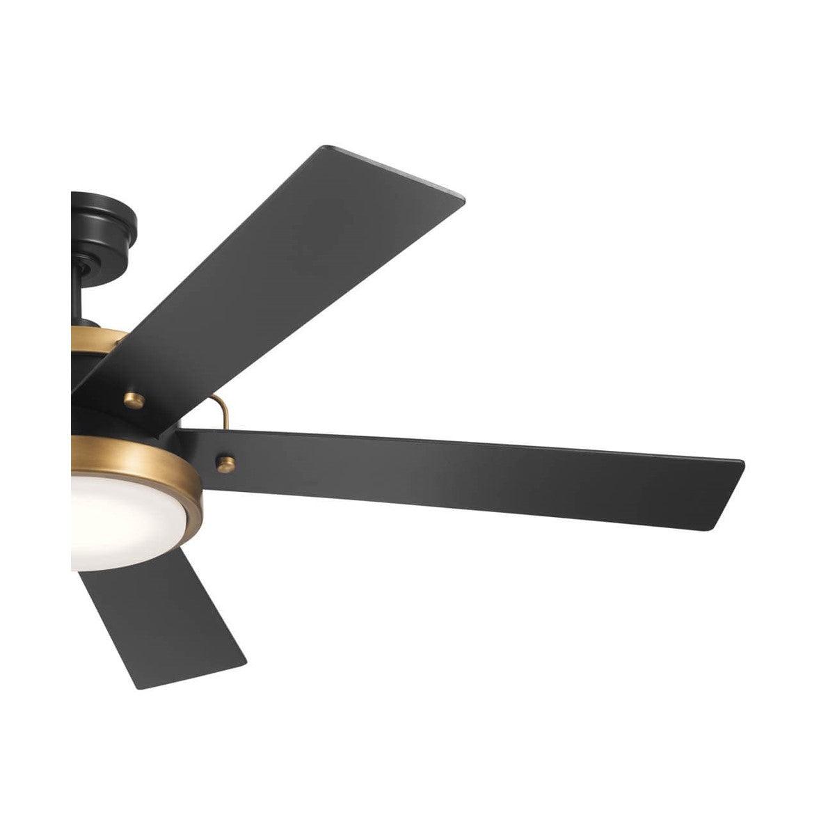 Salvo 56 Inch Black LED Ceiling Fan with Wall Control - Bees Lighting