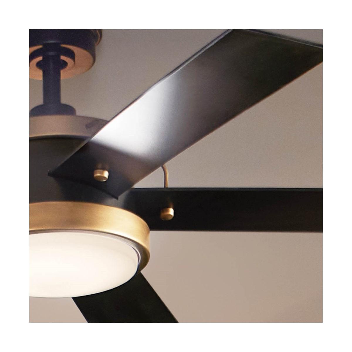 Salvo 56 Inch Black LED Ceiling Fan with Wall Control - Bees Lighting