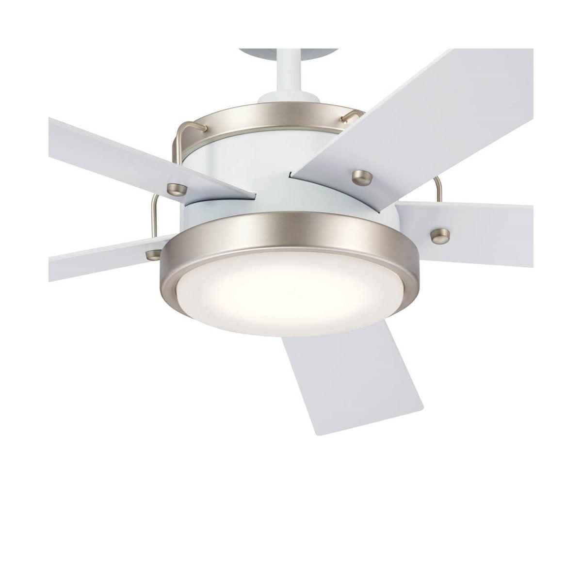 Salvo 56 Inch White LED Ceiling Fan with Wall Control - Bees Lighting