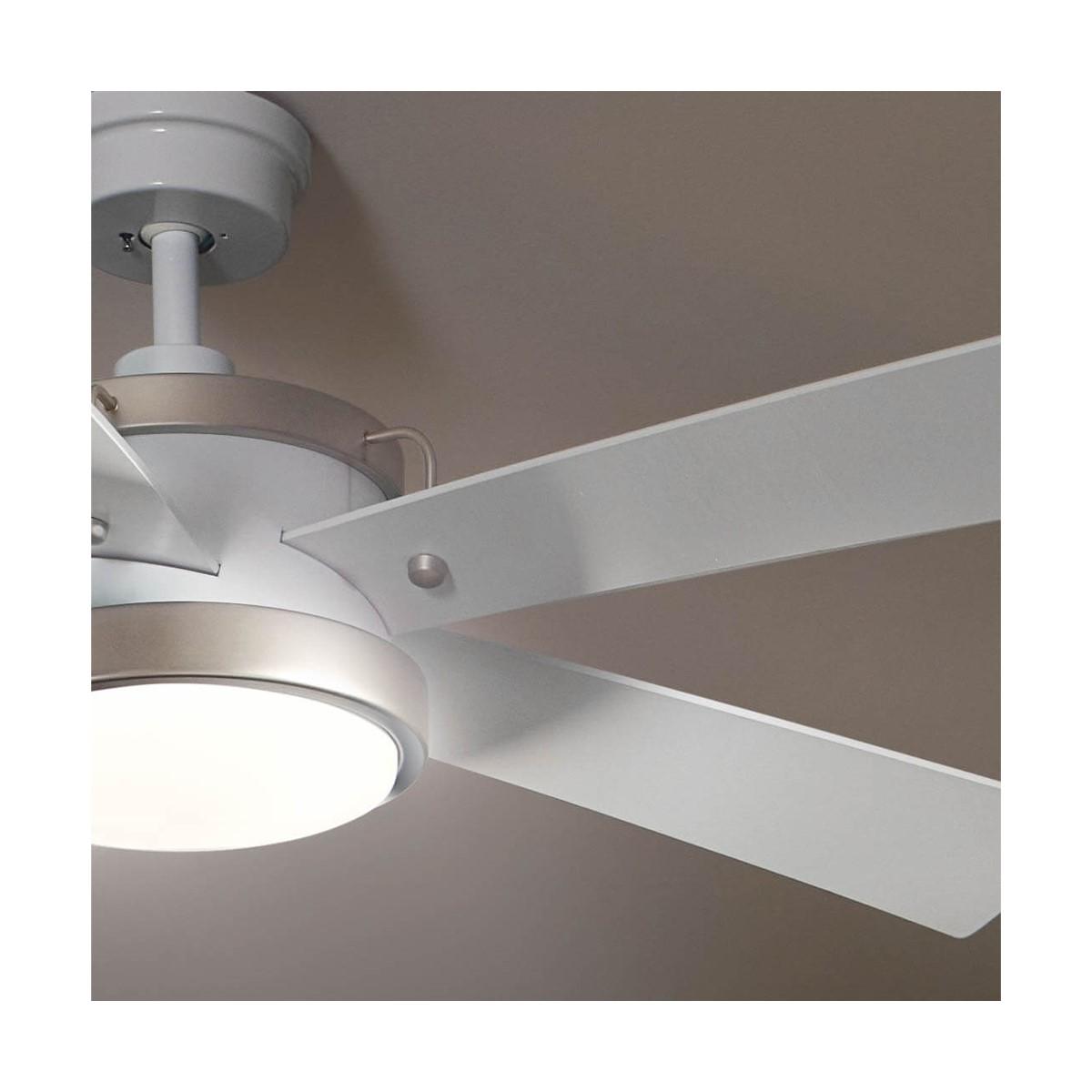 Salvo 56 Inch White LED Ceiling Fan with Wall Control - Bees Lighting