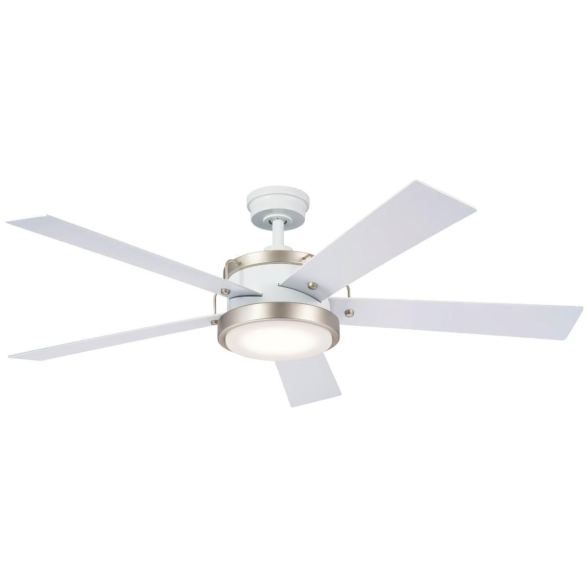 Salvo 56 Inch White LED Ceiling Fan with Wall Control - Bees Lighting