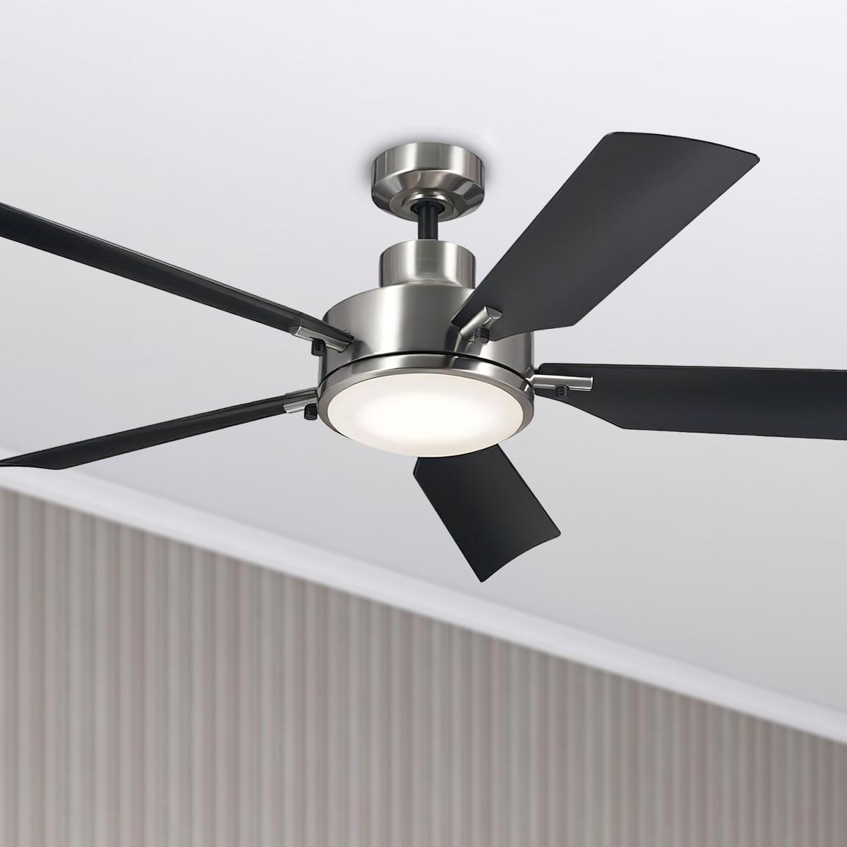 Guardian 56 Inch Steel and Black LED Ceiling Fan with Remote - Bees Lighting