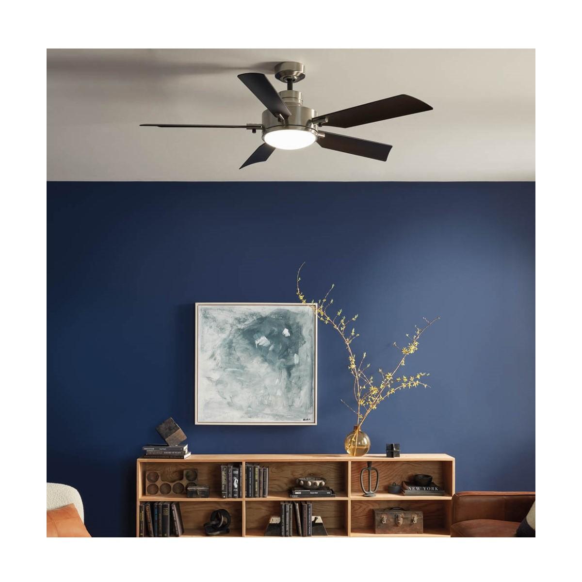 Guardian 56 Inch Steel and Black LED Ceiling Fan with Remote - Bees Lighting
