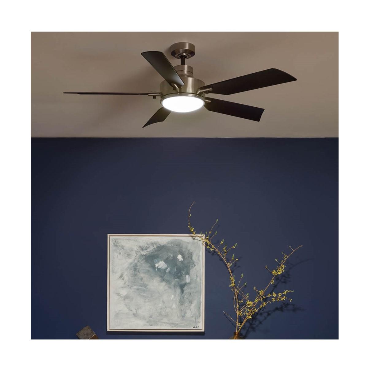 Guardian 56 Inch Steel and Black LED Ceiling Fan with Remote - Bees Lighting