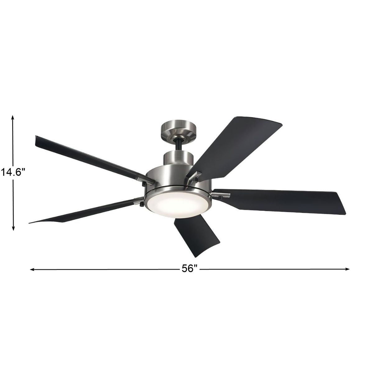 Guardian 56 Inch Steel and Black LED Ceiling Fan with Remote - Bees Lighting