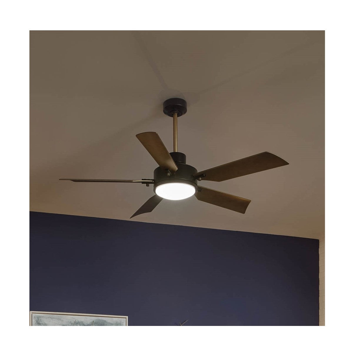 Guardian 56 Inch Black and Brass LED Ceiling Fan with Remote - Bees Lighting