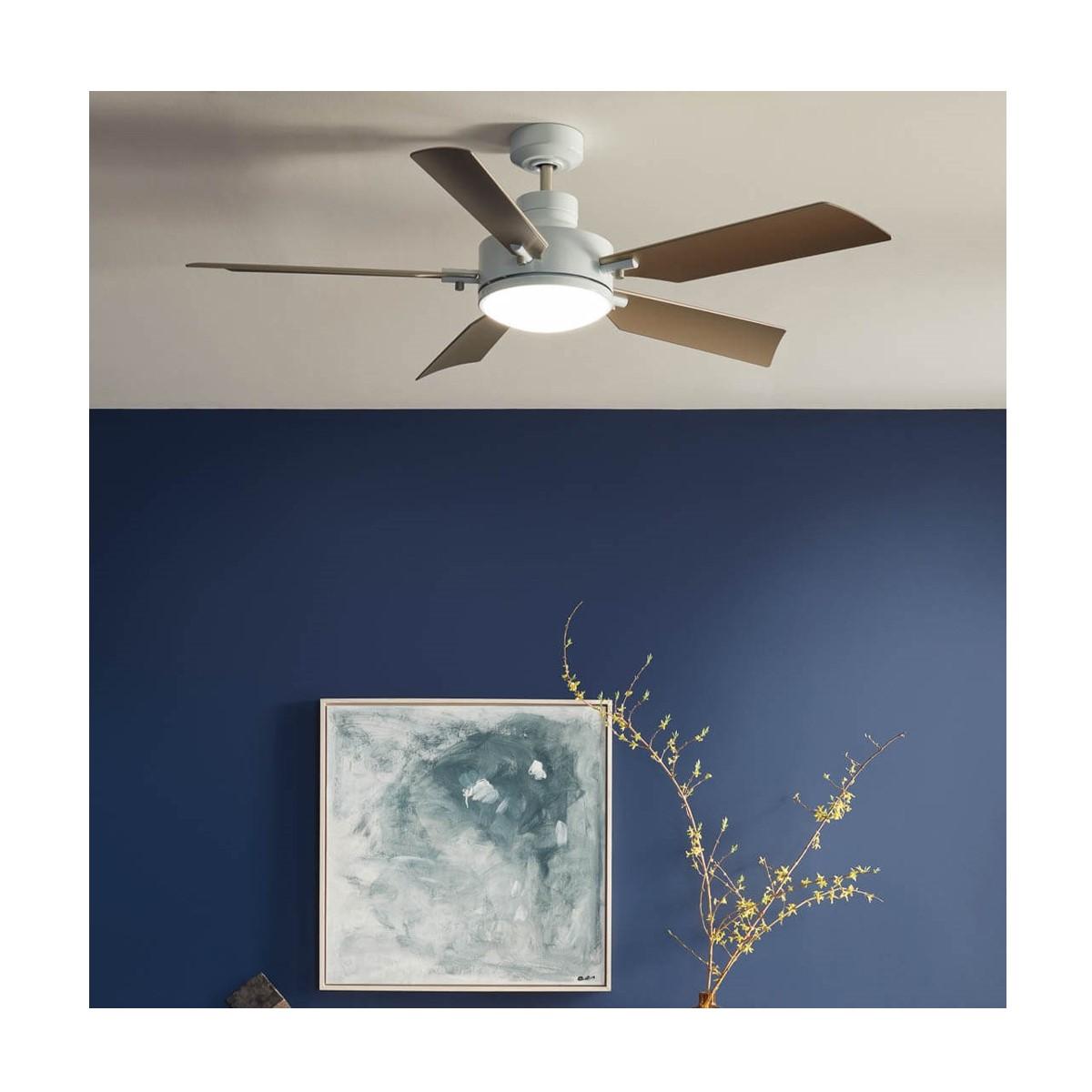 Guardian 56 Inch White and Silver LED Ceiling Fan with Remote - Bees Lighting