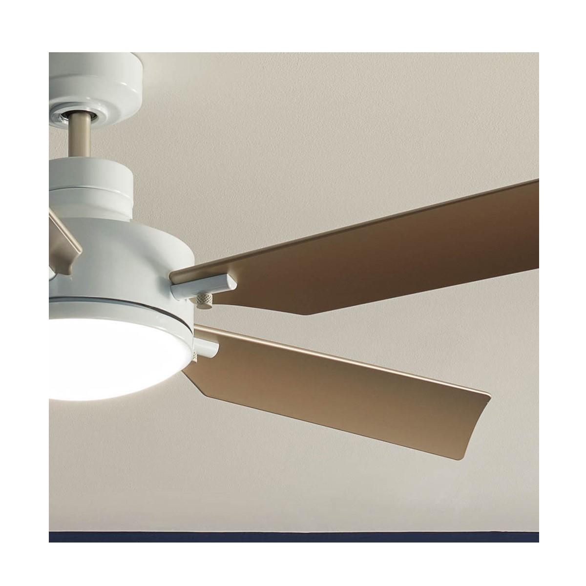 Guardian 56 Inch White and Silver LED Ceiling Fan with Remote - Bees Lighting