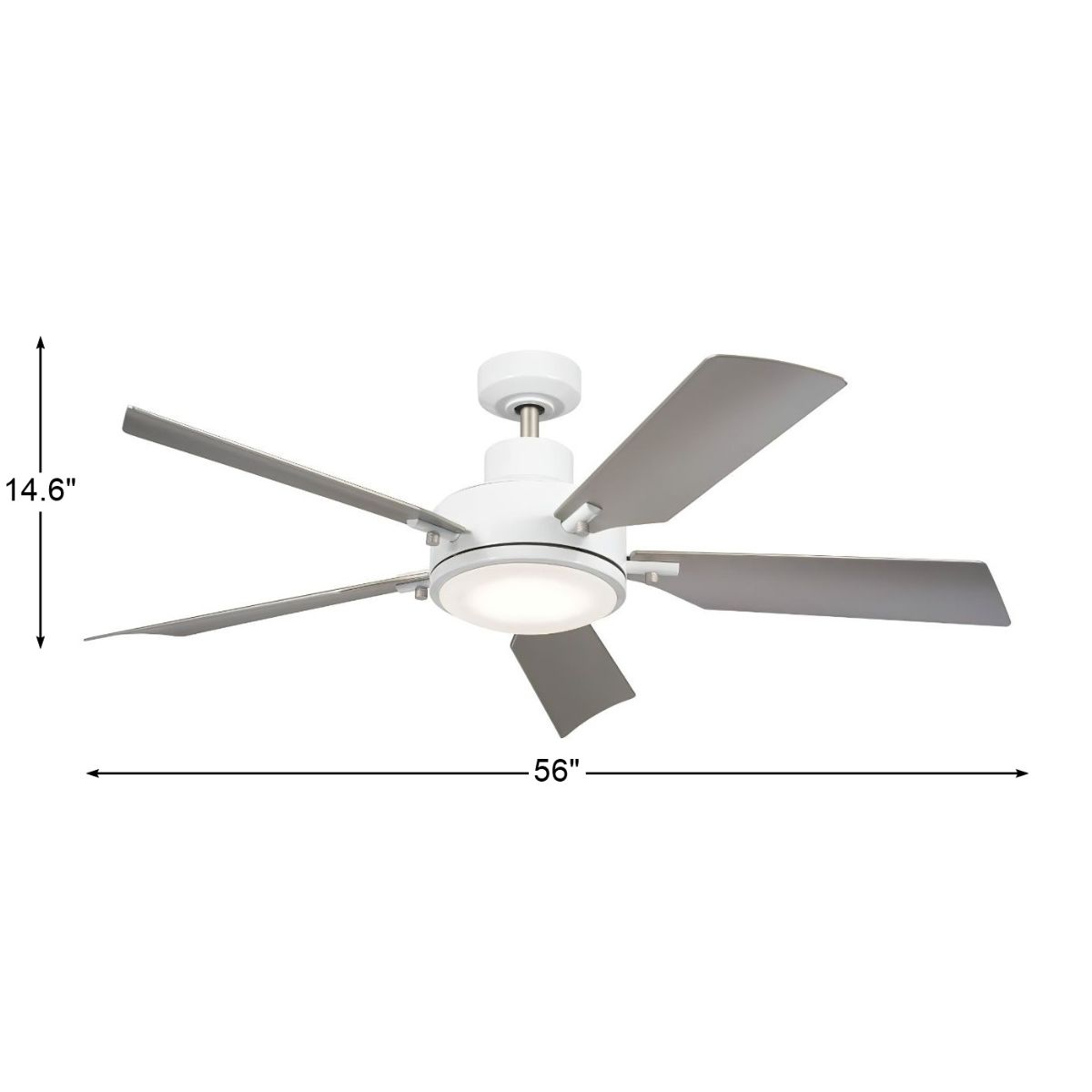 Guardian 56 Inch White and Silver LED Ceiling Fan with Remote - Bees Lighting