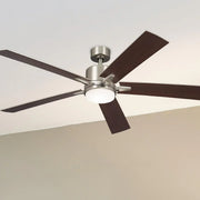Lucian Elite XL 60 Inch Brushed Nickel LED Ceiling Fan with Wall Control - Bees Lighting