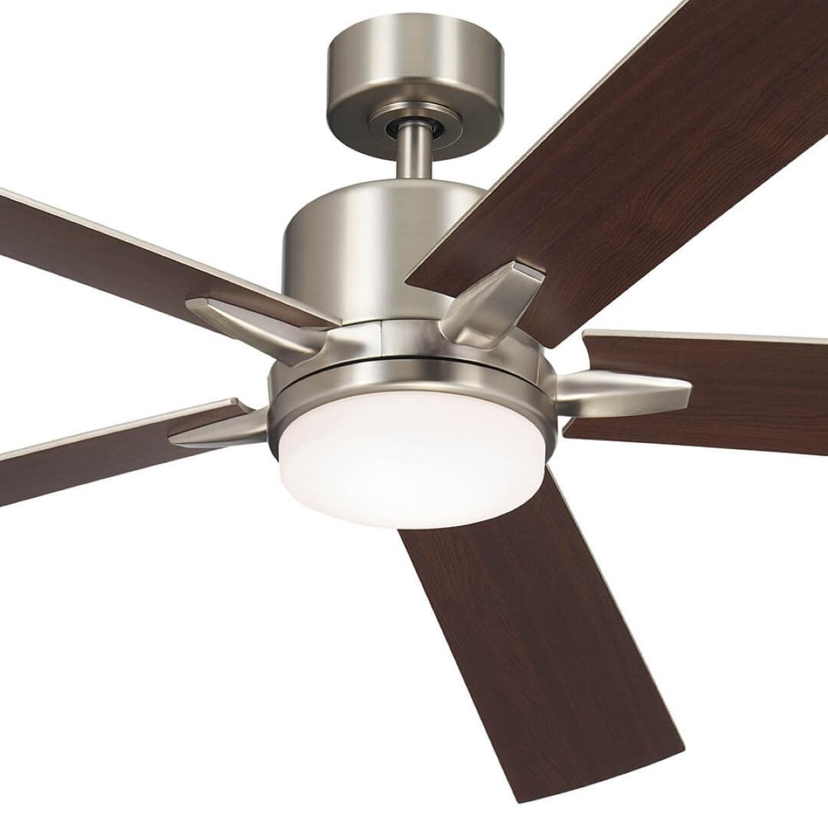 Lucian Elite XL 60 Inch Brushed Nickel LED Ceiling Fan with Wall Control - Bees Lighting