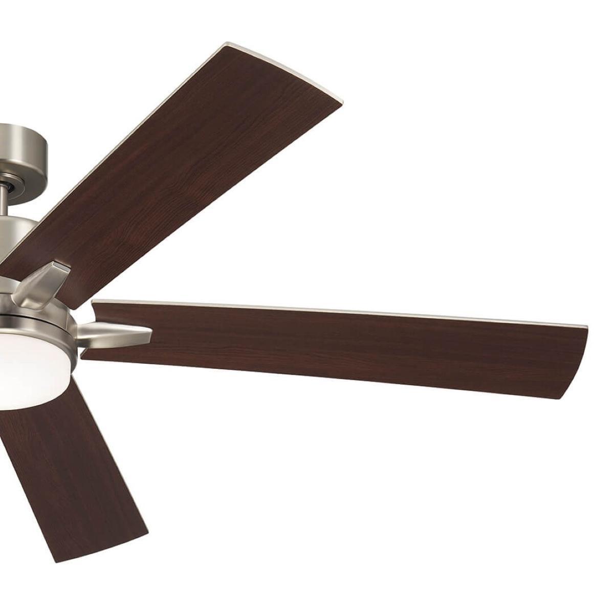Lucian Elite XL 60 Inch Brushed Nickel LED Ceiling Fan with Wall Control - Bees Lighting