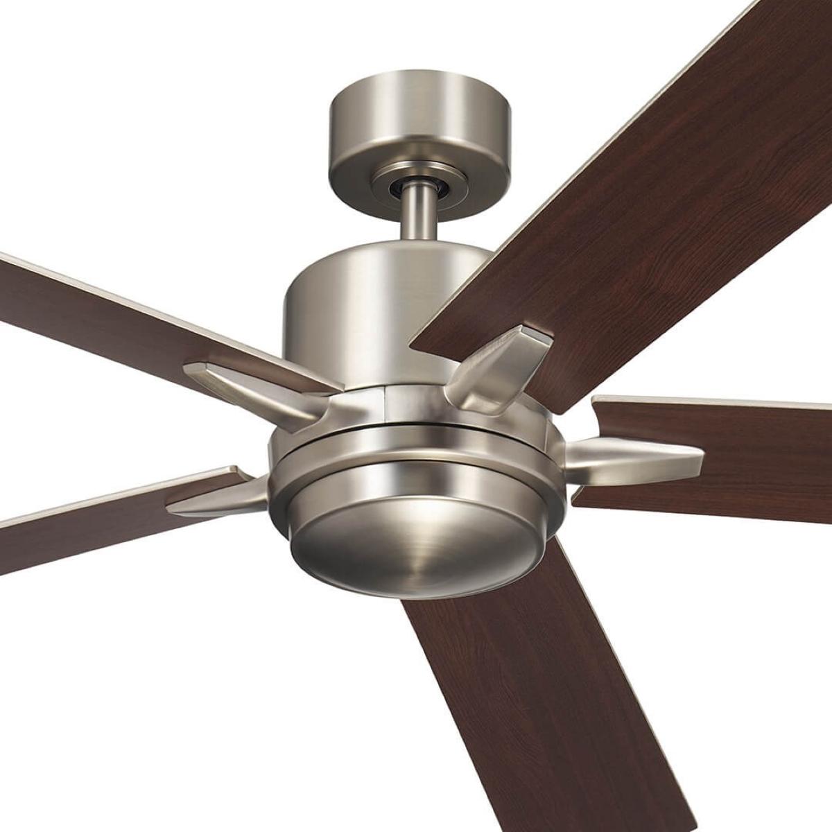 Lucian Elite XL 60 Inch Brushed Nickel LED Ceiling Fan with Wall Control - Bees Lighting