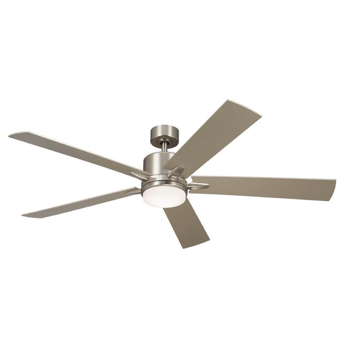 Lucian Elite XL 60 Inch Brushed Nickel LED Ceiling Fan with Wall Control - Bees Lighting
