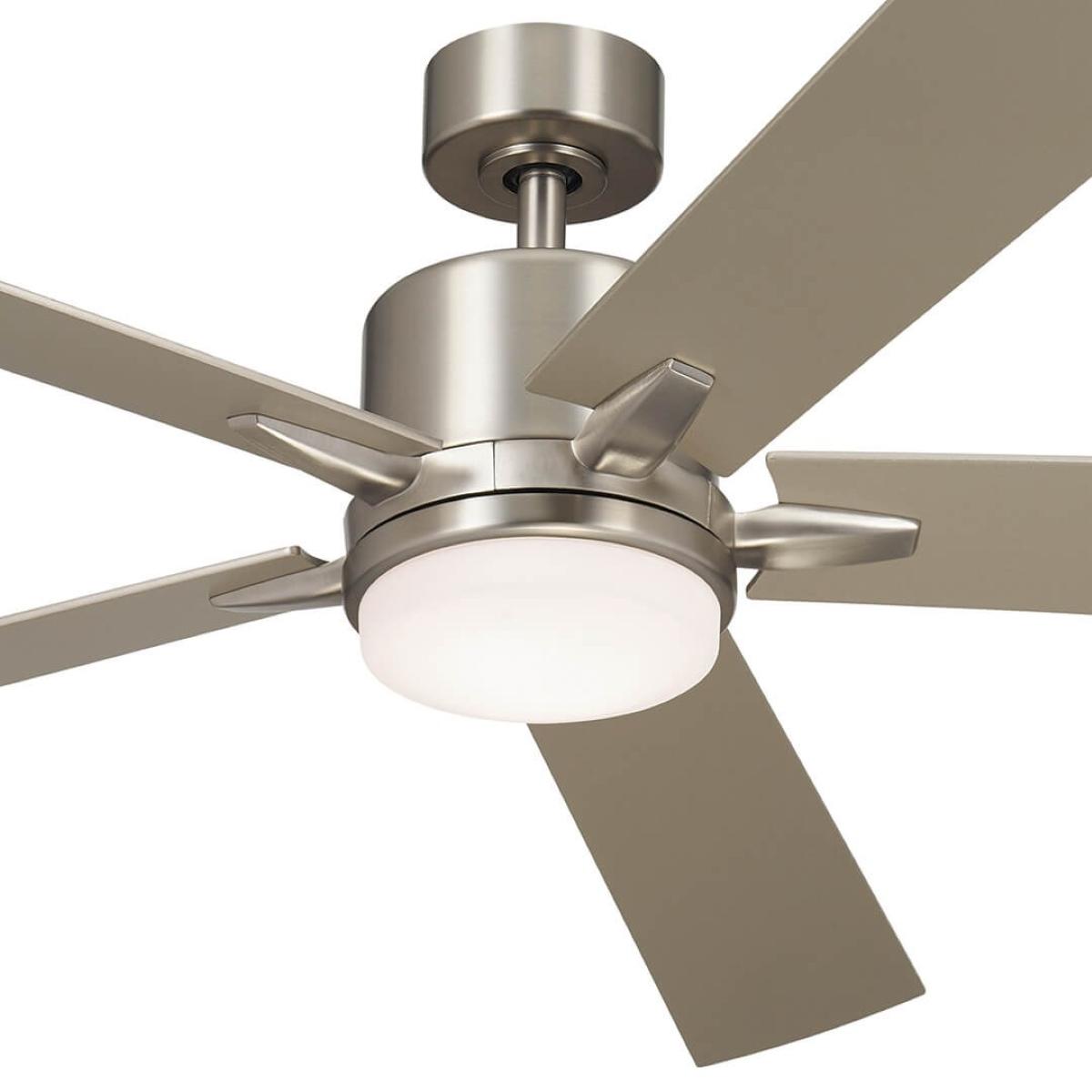 Lucian Elite XL 60 Inch Brushed Nickel LED Ceiling Fan with Wall Control - Bees Lighting