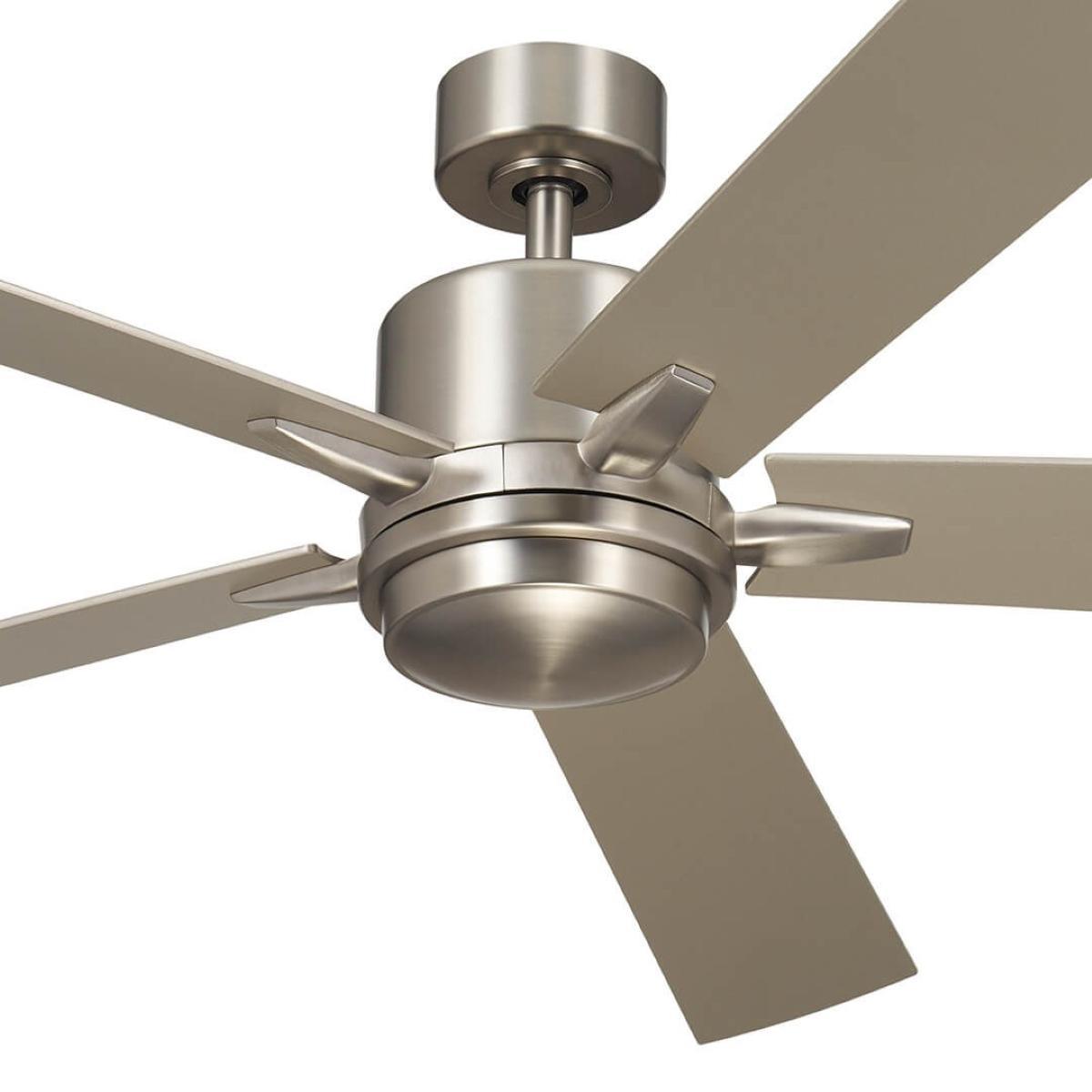 Lucian Elite XL 60 Inch Brushed Nickel LED Ceiling Fan with Wall Control - Bees Lighting