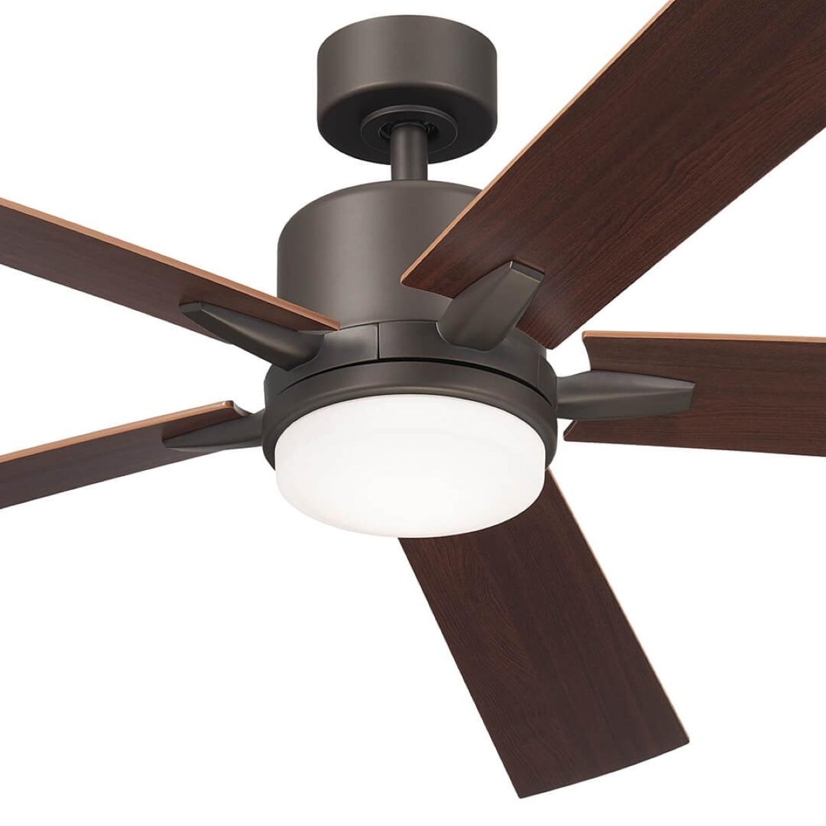 Lucian Elite XL 60 Inch Olde Bronze LED Ceiling Fan with Wall Control - Bees Lighting
