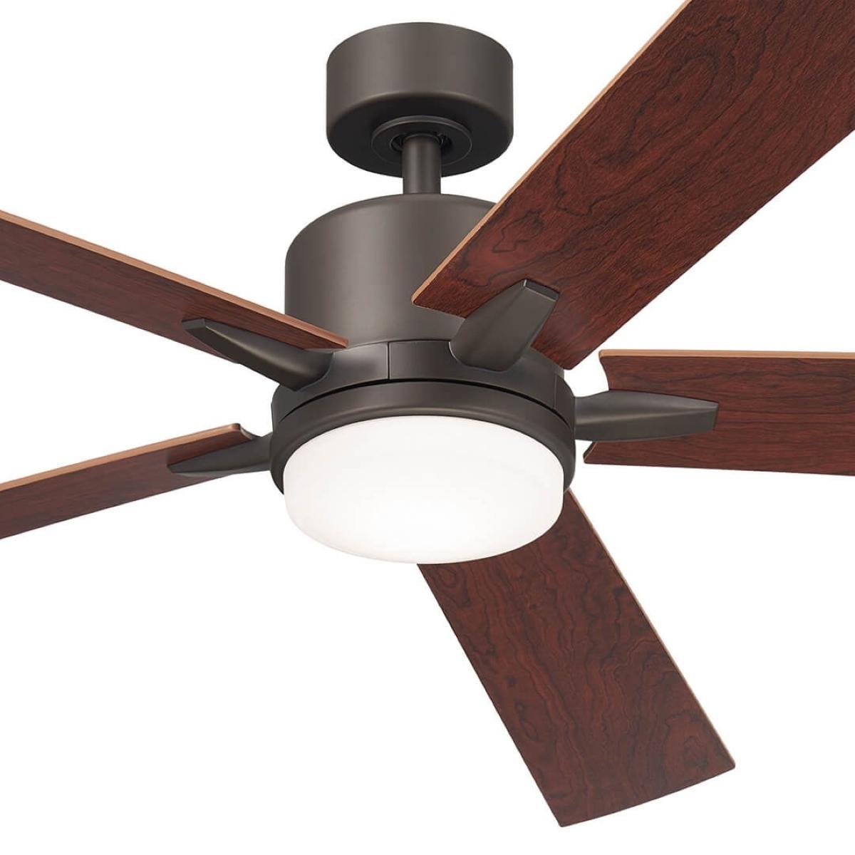 Lucian Elite XL 60 Inch Olde Bronze LED Ceiling Fan with Wall Control - Bees Lighting