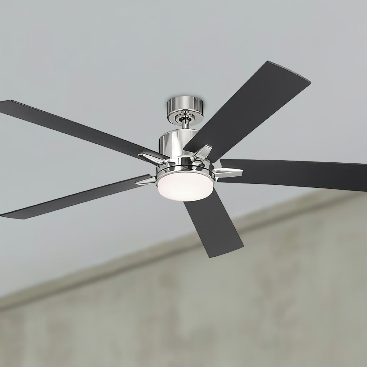 Lucian Elite XL 60 Inch Polished Nickel LED Ceiling Fan with Wall Control - Bees Lighting