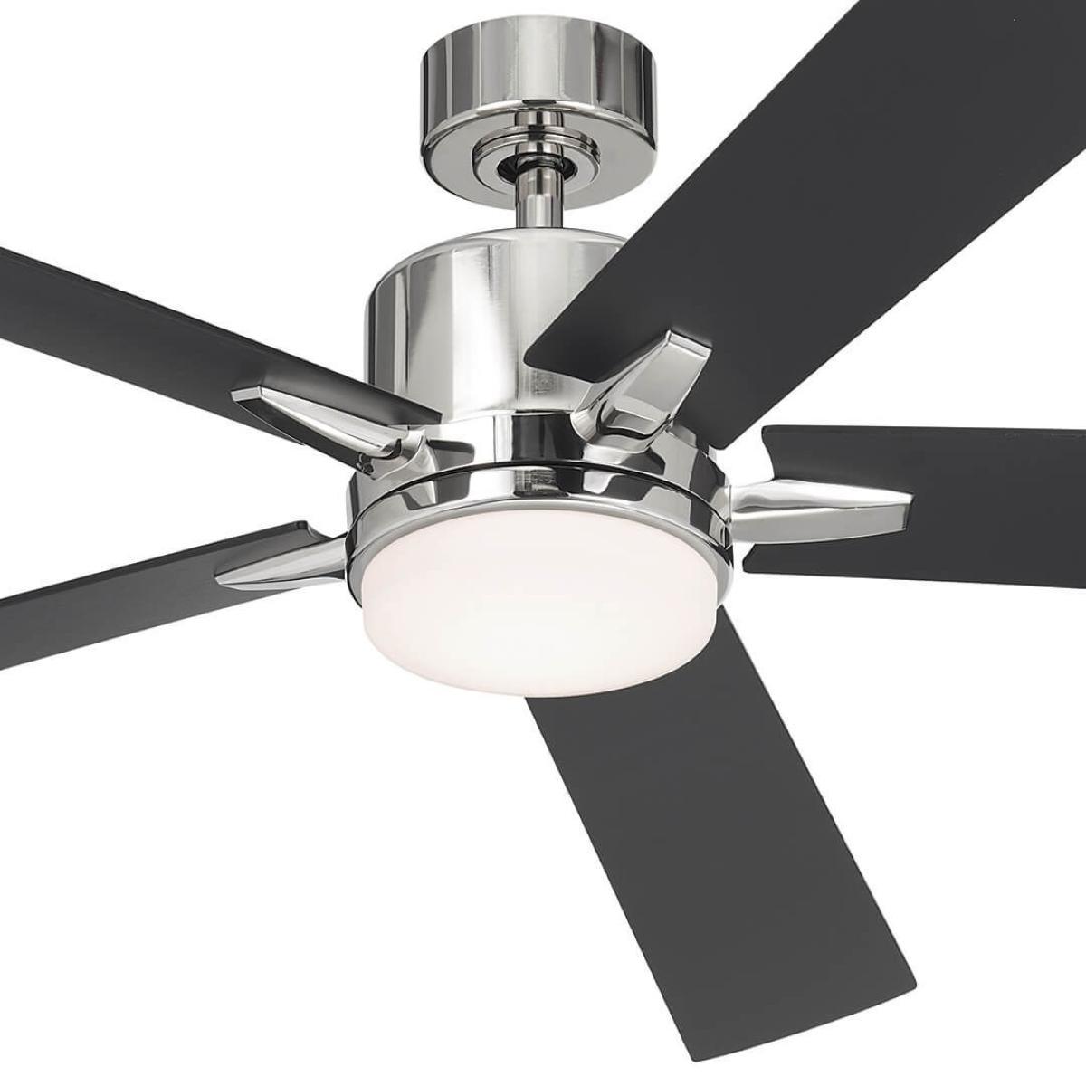 Lucian Elite XL 60 Inch Polished Nickel LED Ceiling Fan with Wall Control - Bees Lighting