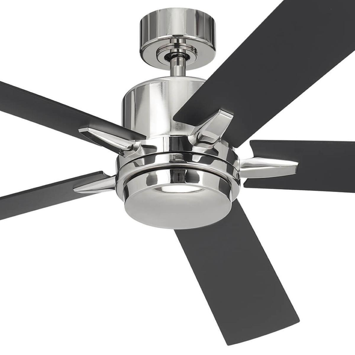 Lucian Elite XL 60 Inch Polished Nickel LED Ceiling Fan with Wall Control - Bees Lighting