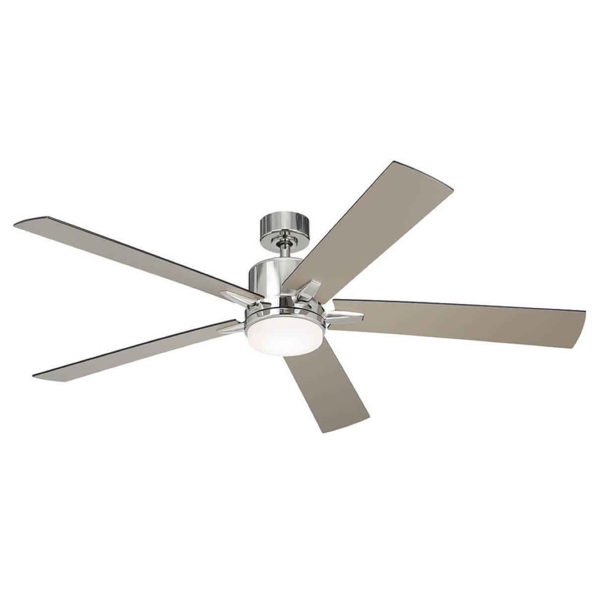 Lucian Elite XL 60 Inch Polished Nickel LED Ceiling Fan with Wall Control - Bees Lighting