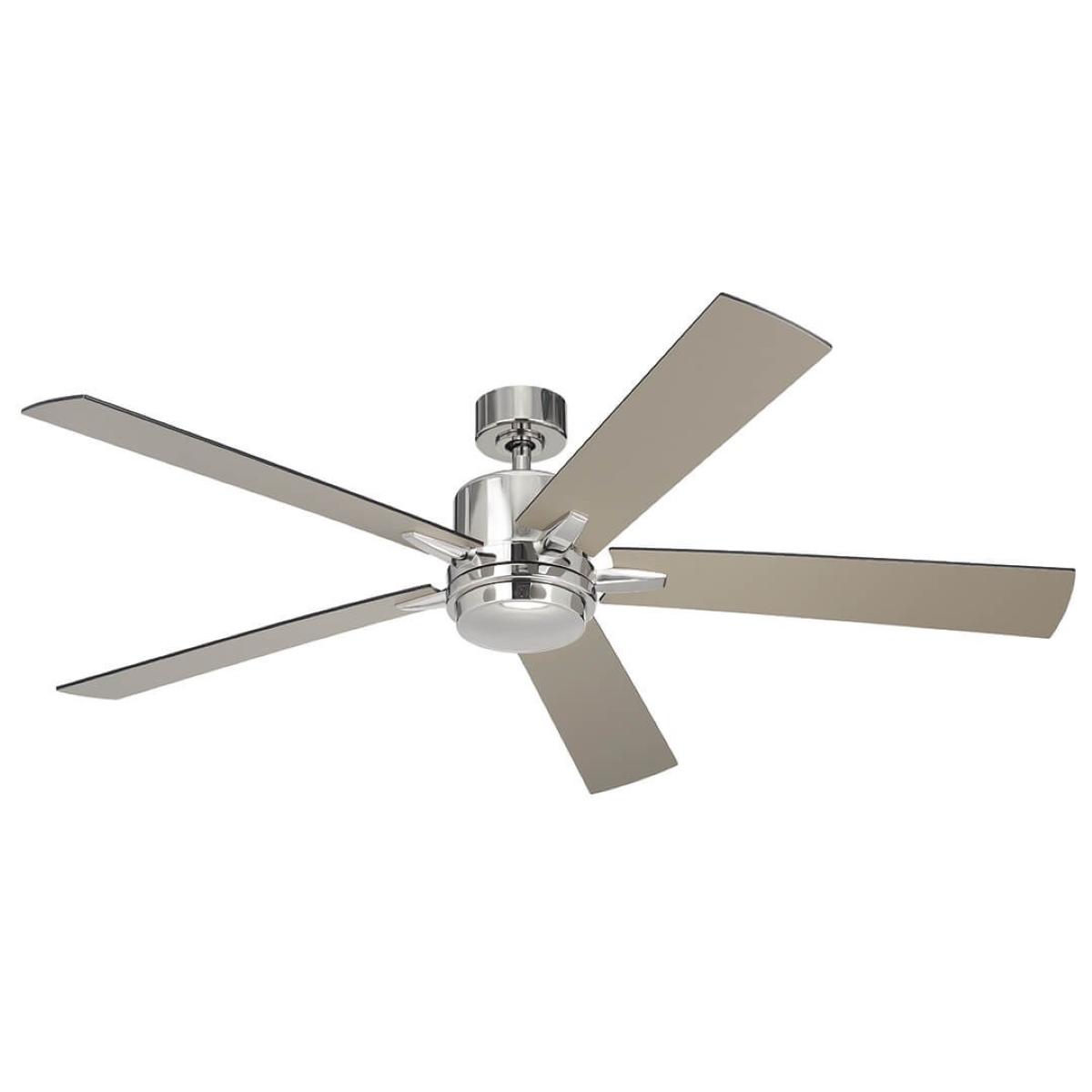 Lucian Elite XL 60 Inch Polished Nickel LED Ceiling Fan with Wall Control - Bees Lighting