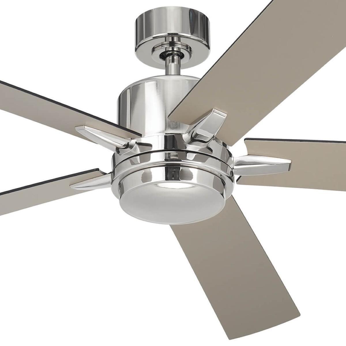 Lucian Elite XL 60 Inch Polished Nickel LED Ceiling Fan with Wall Control - Bees Lighting